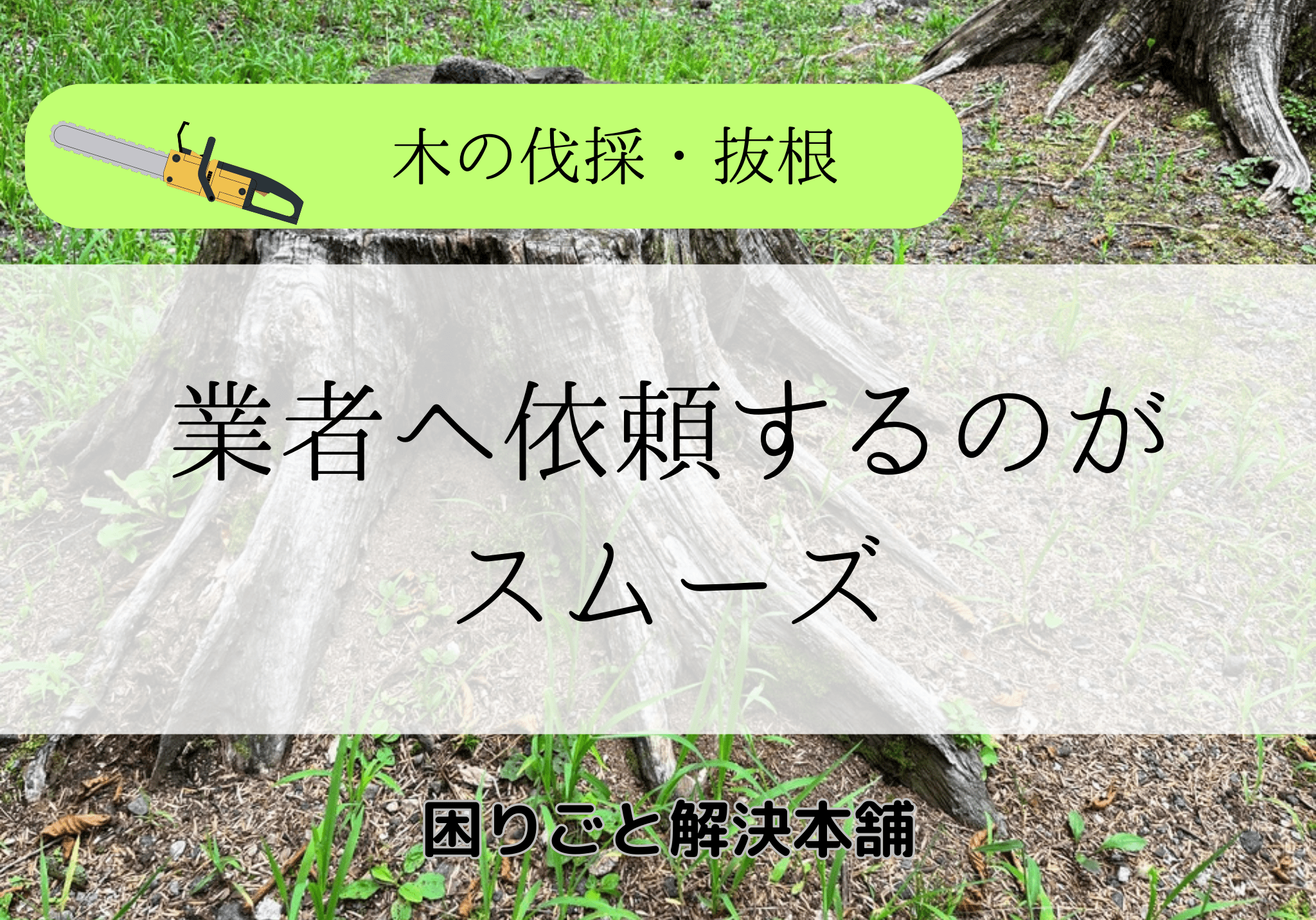 多摩市での木の伐採・抜根は便利屋「困りごと解決本舗」におまかせください